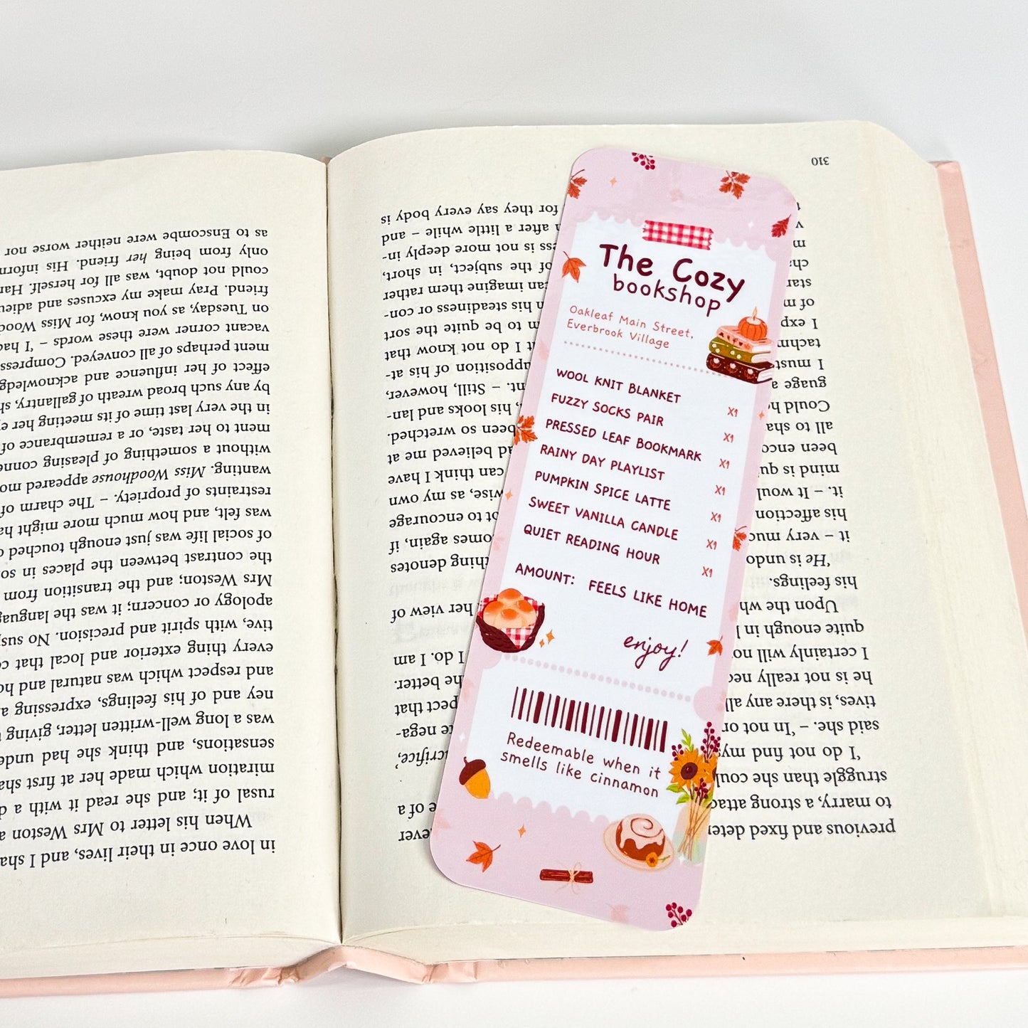 Cozy Bookshop Receipt Bookmark