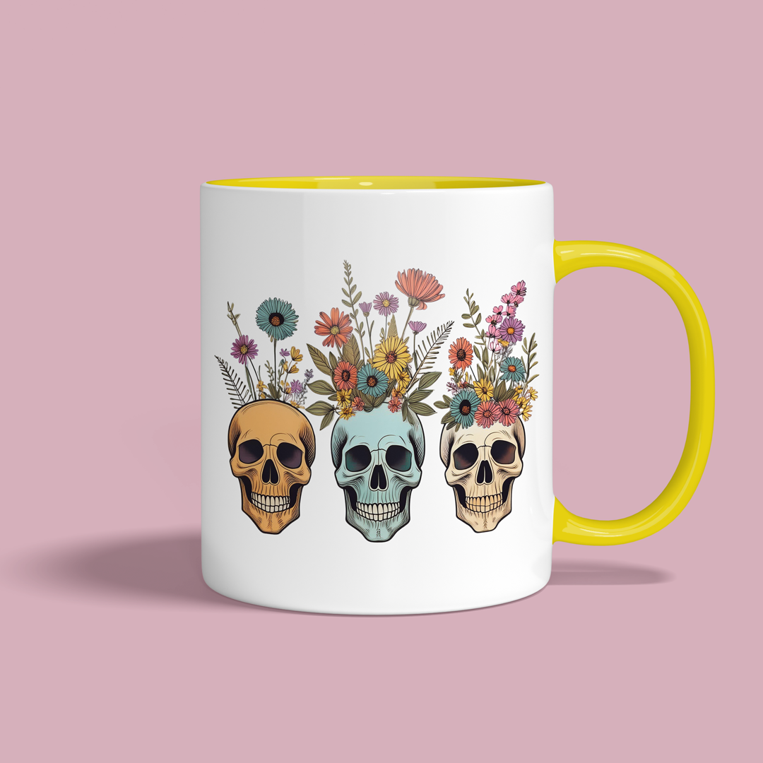 Floral Skull Mug β Colorful Boho Halloween Vibes