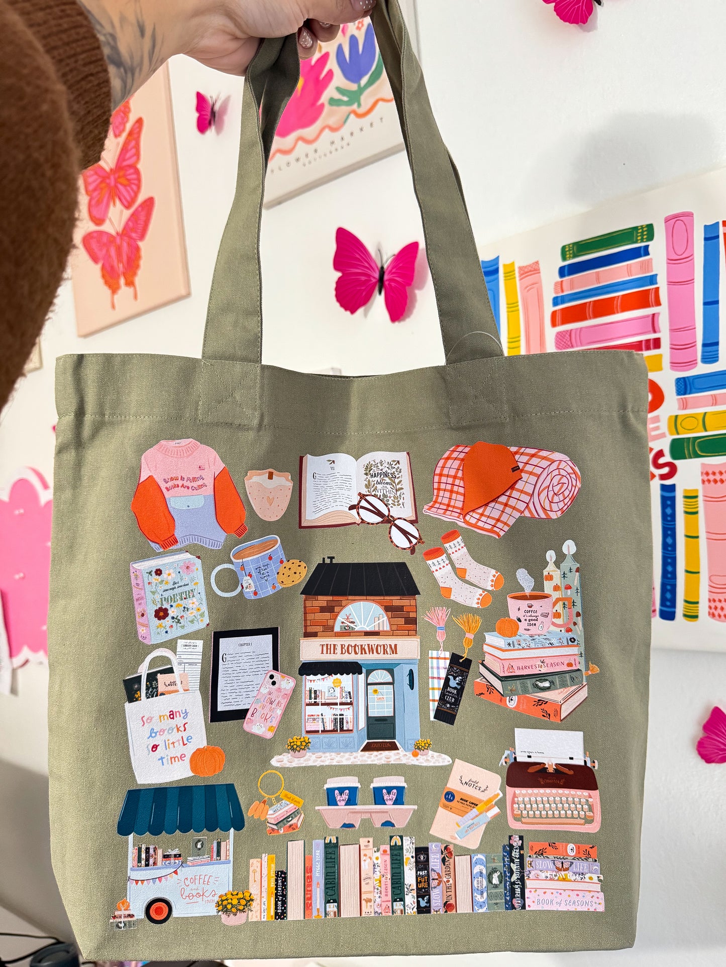 Bookworm Cottage Tote Bag