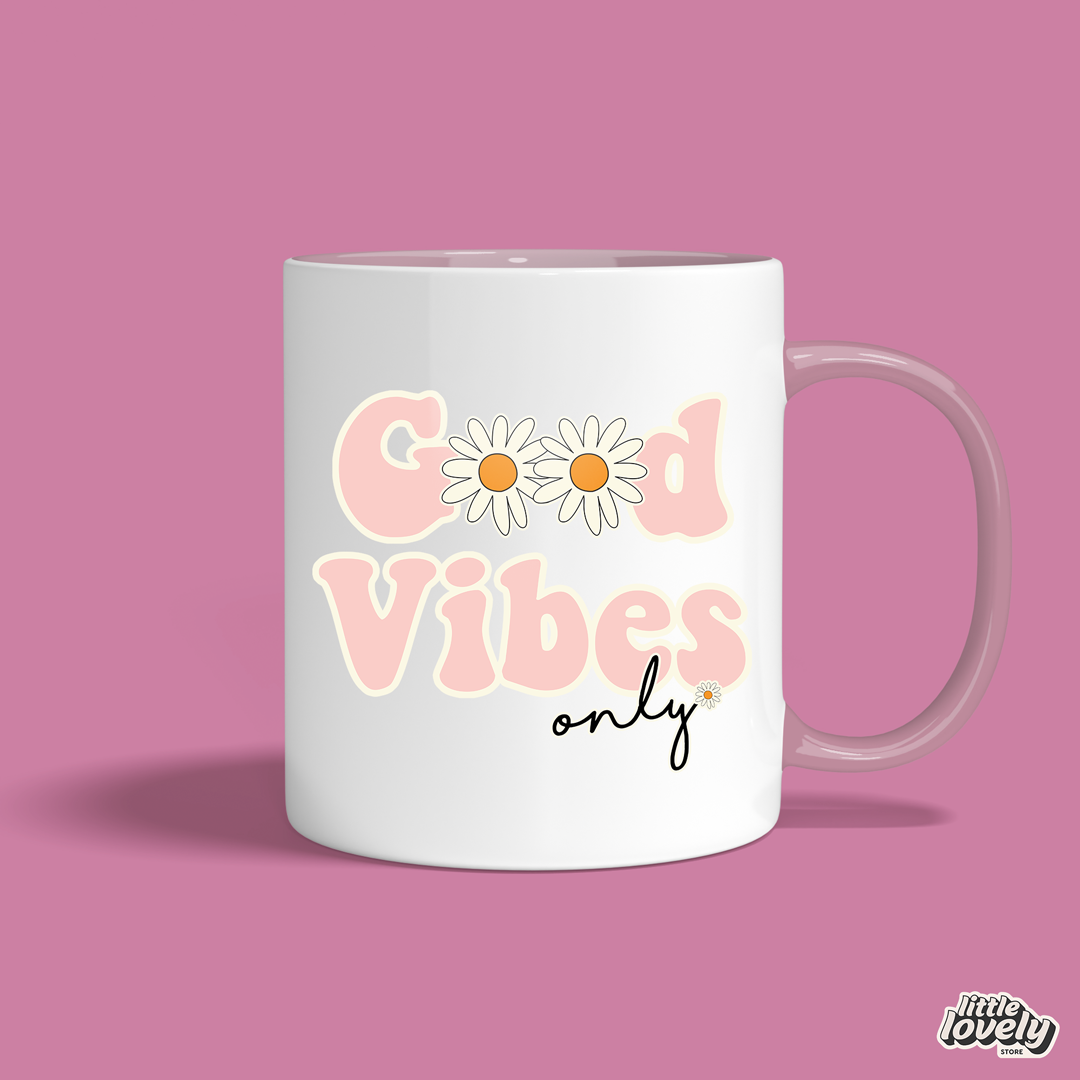 🌼 Good Vibes Only – Daisy Mug
