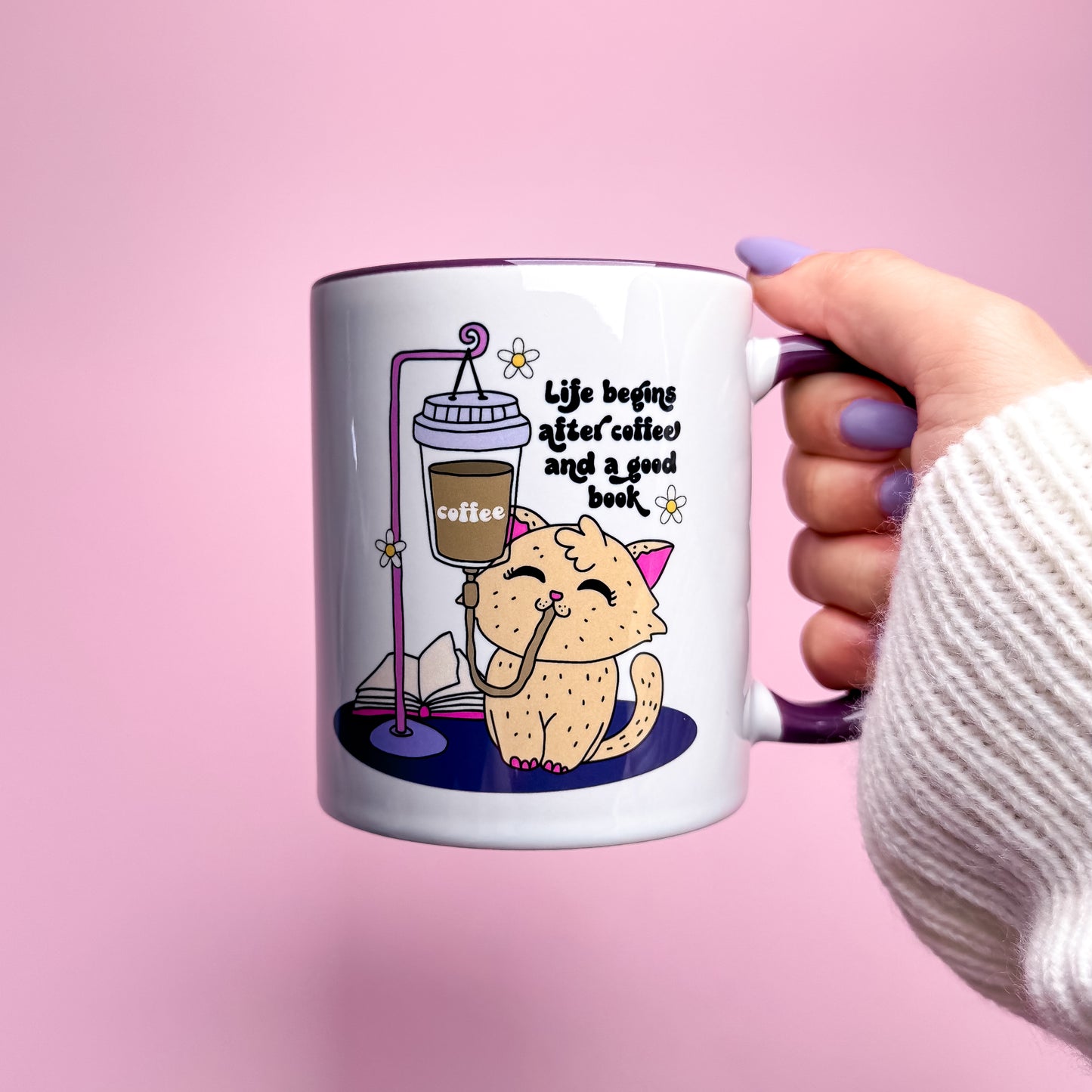 π Life Begins After Coffee Cat Mug