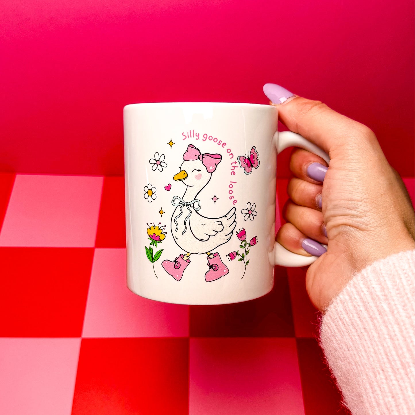 Silly Goose On the Loose Mug – Whimsical and Adorably Chaotic 🦢💖🌼