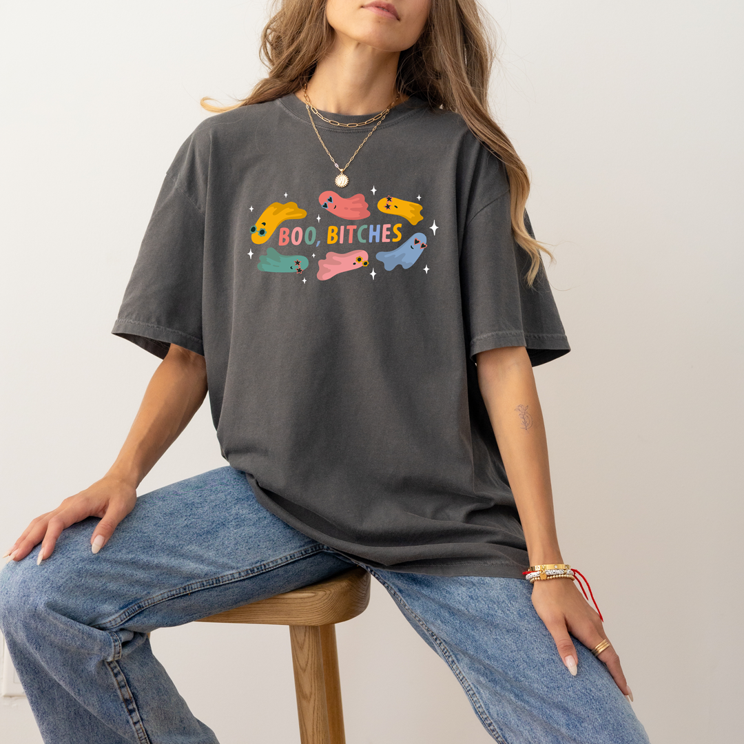 BOO, BITCHES Tee – Halloween Ghosts
