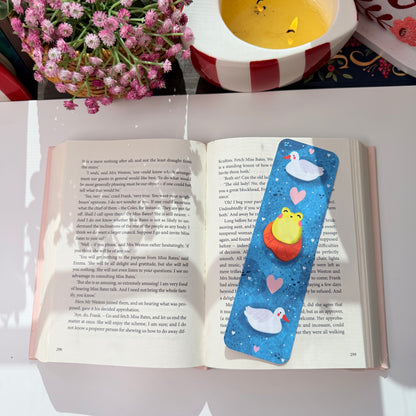 Cute Frog & Duck Bookmark One bookmark with two designs (front & back)