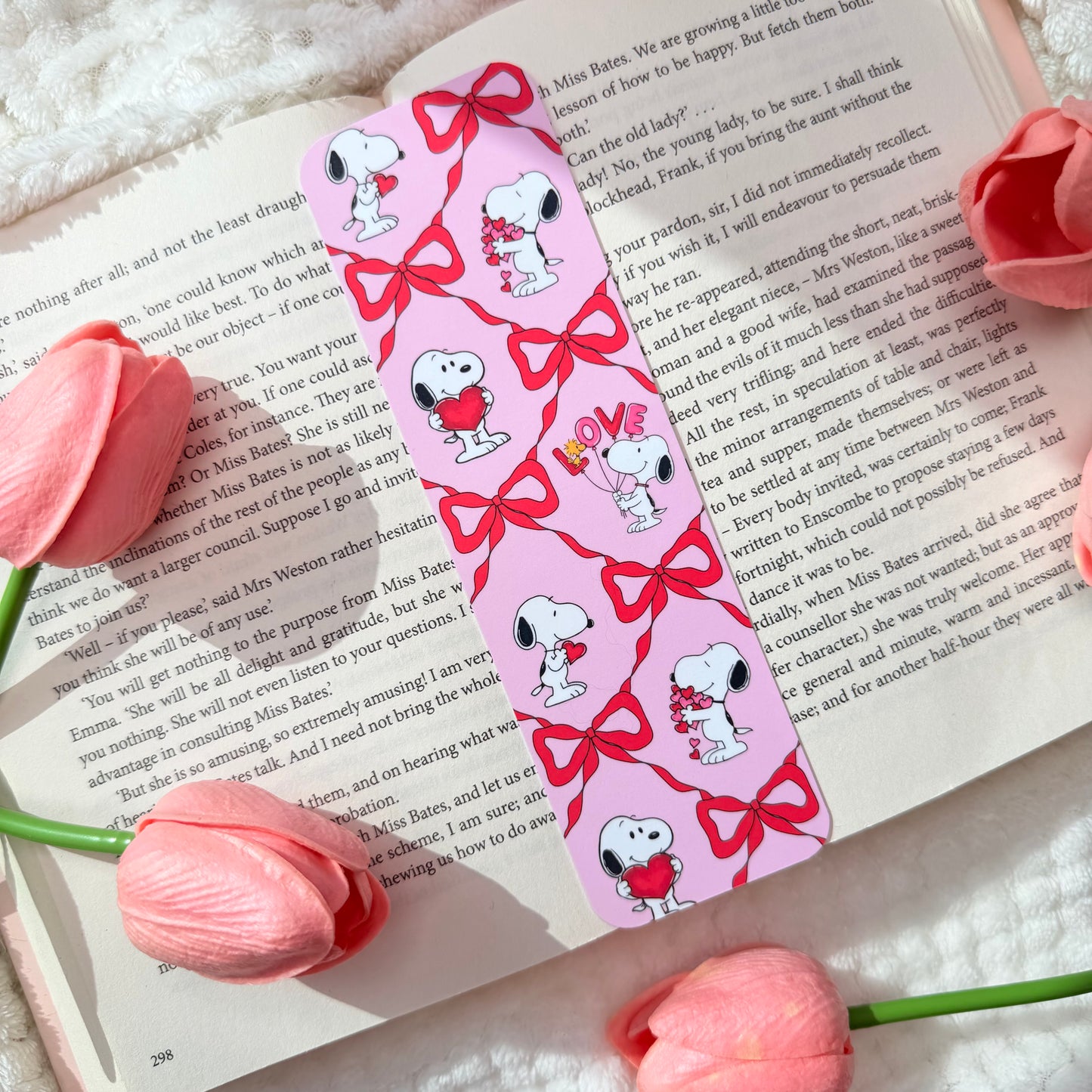 Pink Snoopy Inspired Bookmark