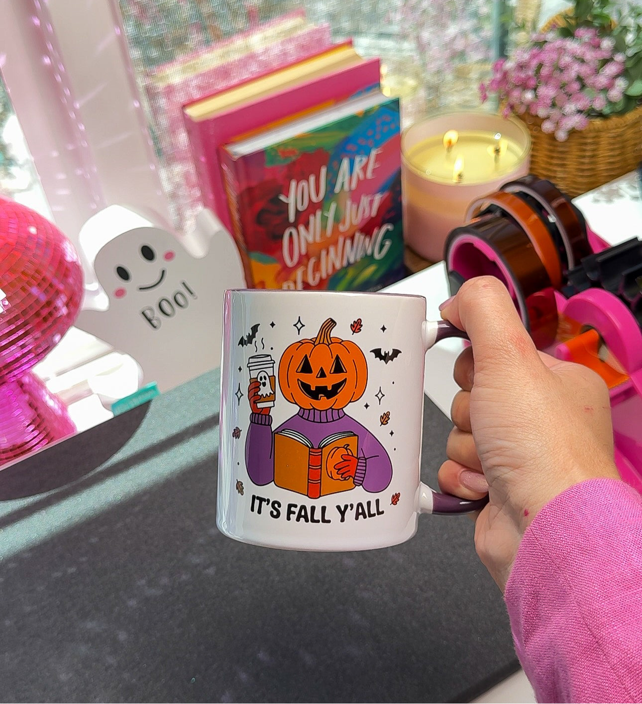 🎃🍁 It’s Fall Y’all Pumpkin Mug – Cozy Autumn Vibes