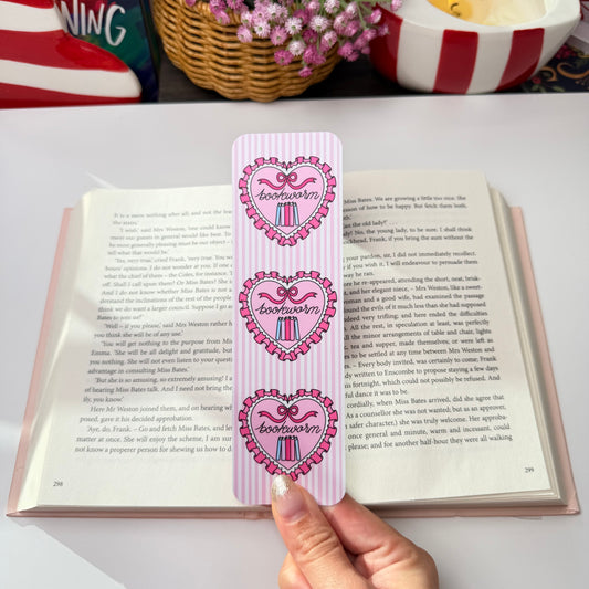 Pink Bookworm Bookmark