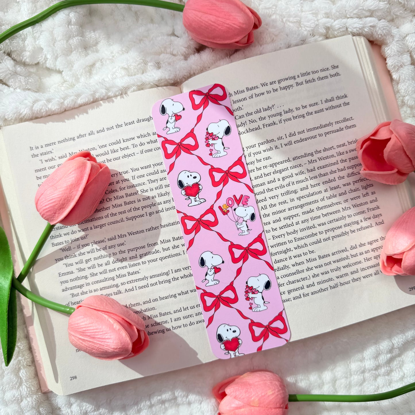 Pink Snoopy Inspired Bookmark