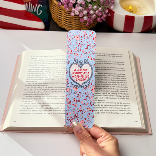 Floral Blue Bookmark