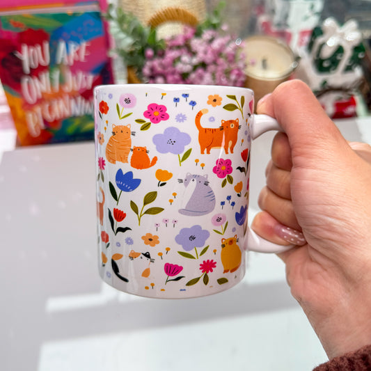 Cute Cats & Flowers Mug