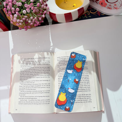 Cute Frog & Duck Bookmark One bookmark with two designs (front & back)