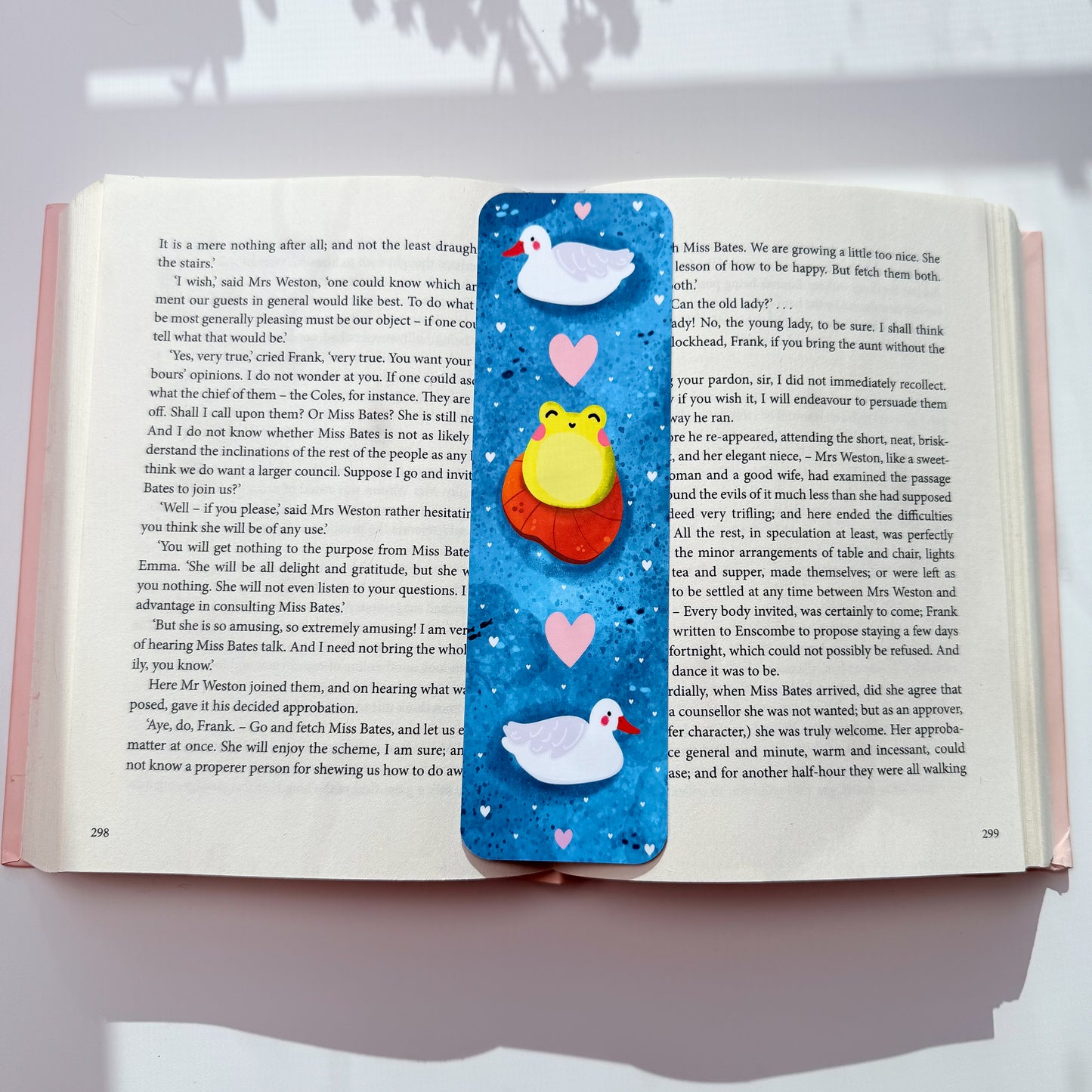 Cute Frog & Duck Bookmark One bookmark with two designs (front & back)
