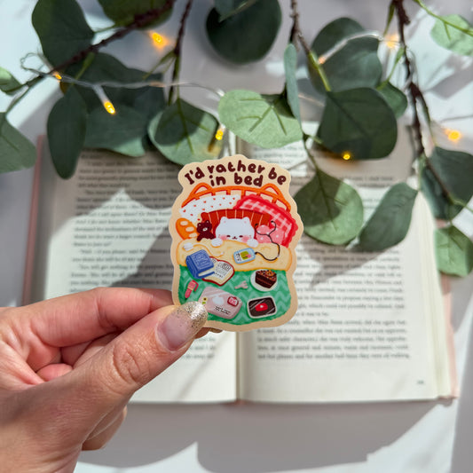 I’d Rather Be in Bed Cozy Sticker