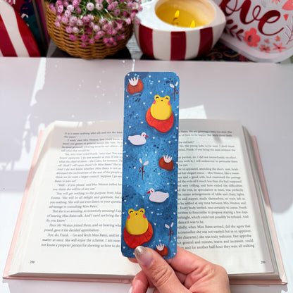 Cute Frog & Duck Bookmark One bookmark with two designs (front & back)