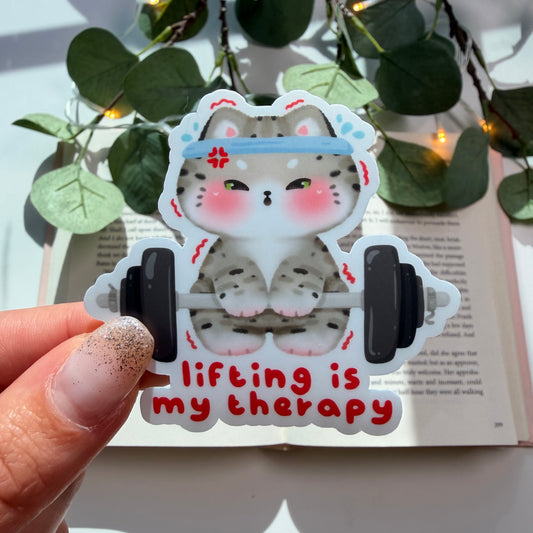 Lifting Is My Therapy Cute Gym Sticker