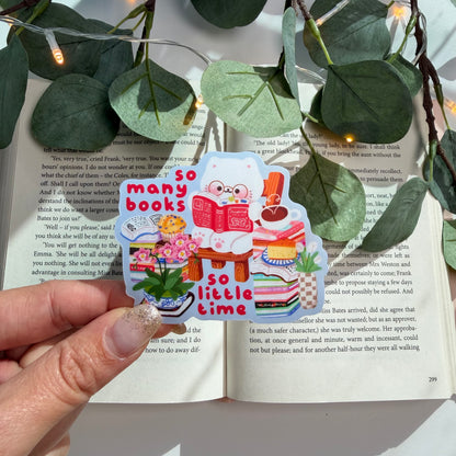 So Many Books So Little Time Cute Reader Sticker