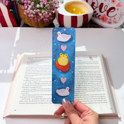 Cute Frog & Duck Bookmark One bookmark with two designs (front & back)