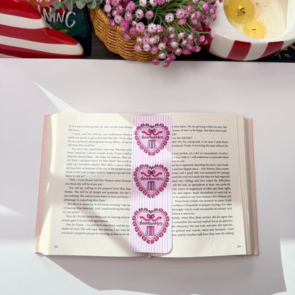 Pink Bookworm Bookmark
