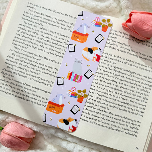 Cute Cat Reading Bookmark