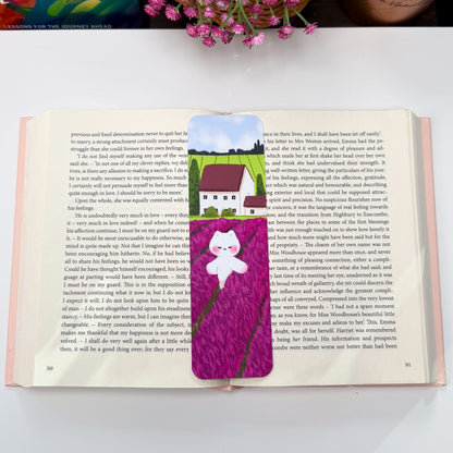 Cat in Lavender Field bookmark