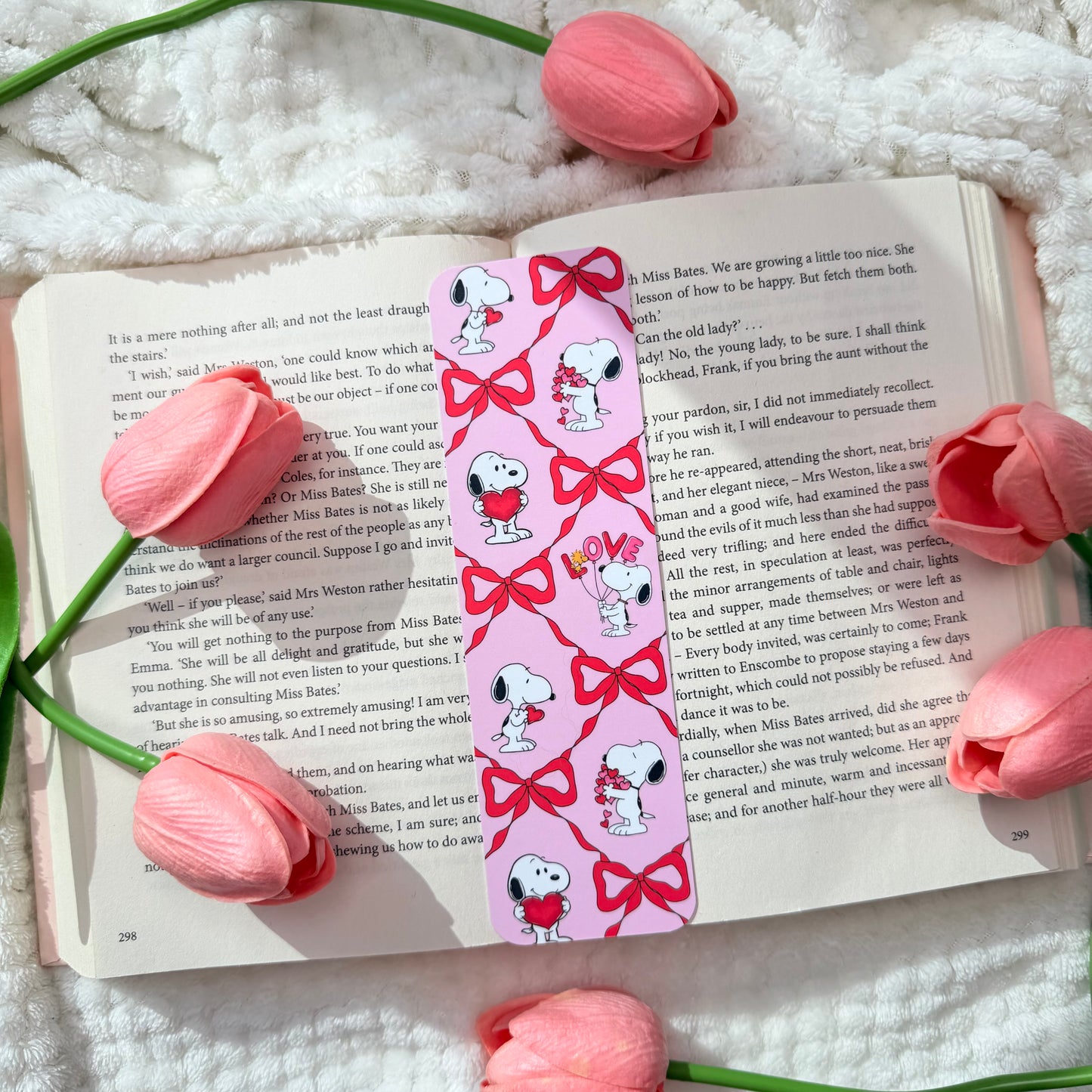 Pink Snoopy Inspired Bookmark