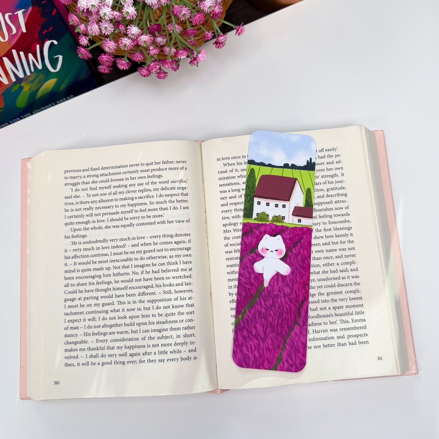 Cat in Lavender Field bookmark