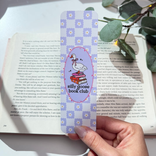 Cute Silly Goose Book Club Bookmark