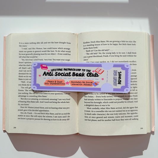 Anti-Social Book Club – Introvert Reader Bookmark
