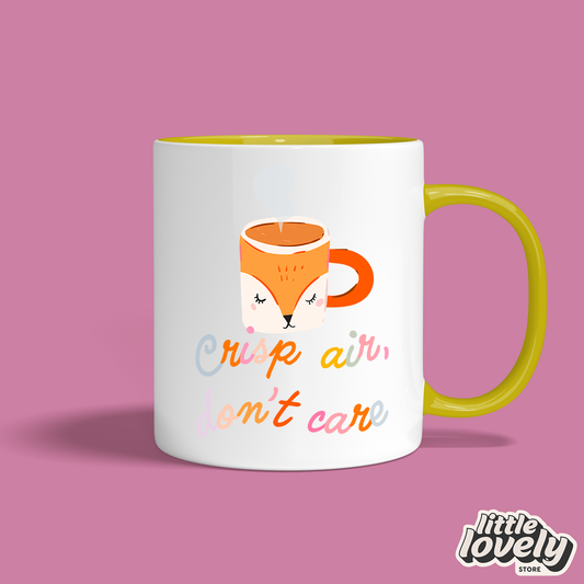 🍂🦊 Crisp Air, Don’t Care Mug – Fall Vibes