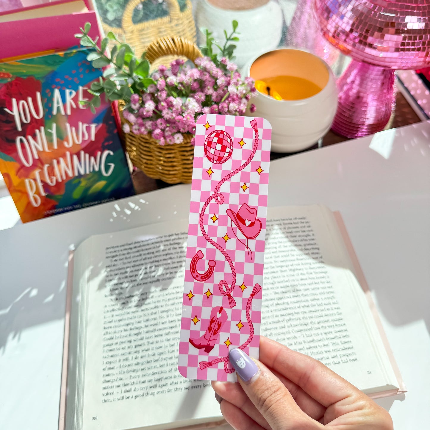 Pink Western Bookmark