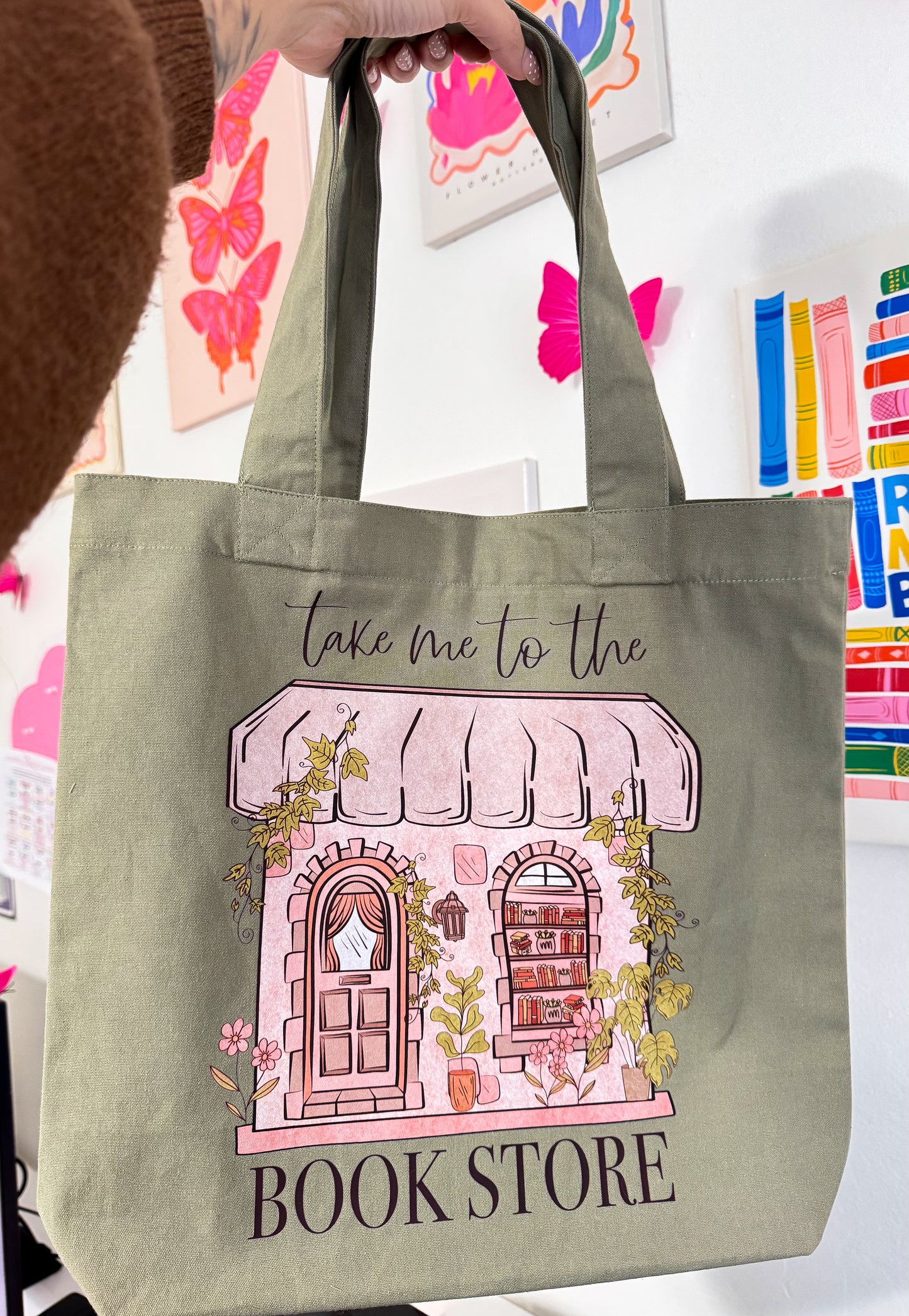 Take Me to the Bookstore Tote Bag