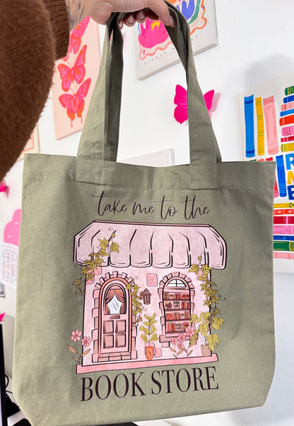 Take Me to the Bookstore Tote Bag