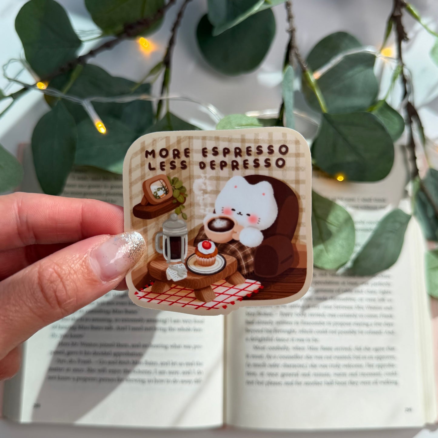 More Espresso, Less Depresso Sticker