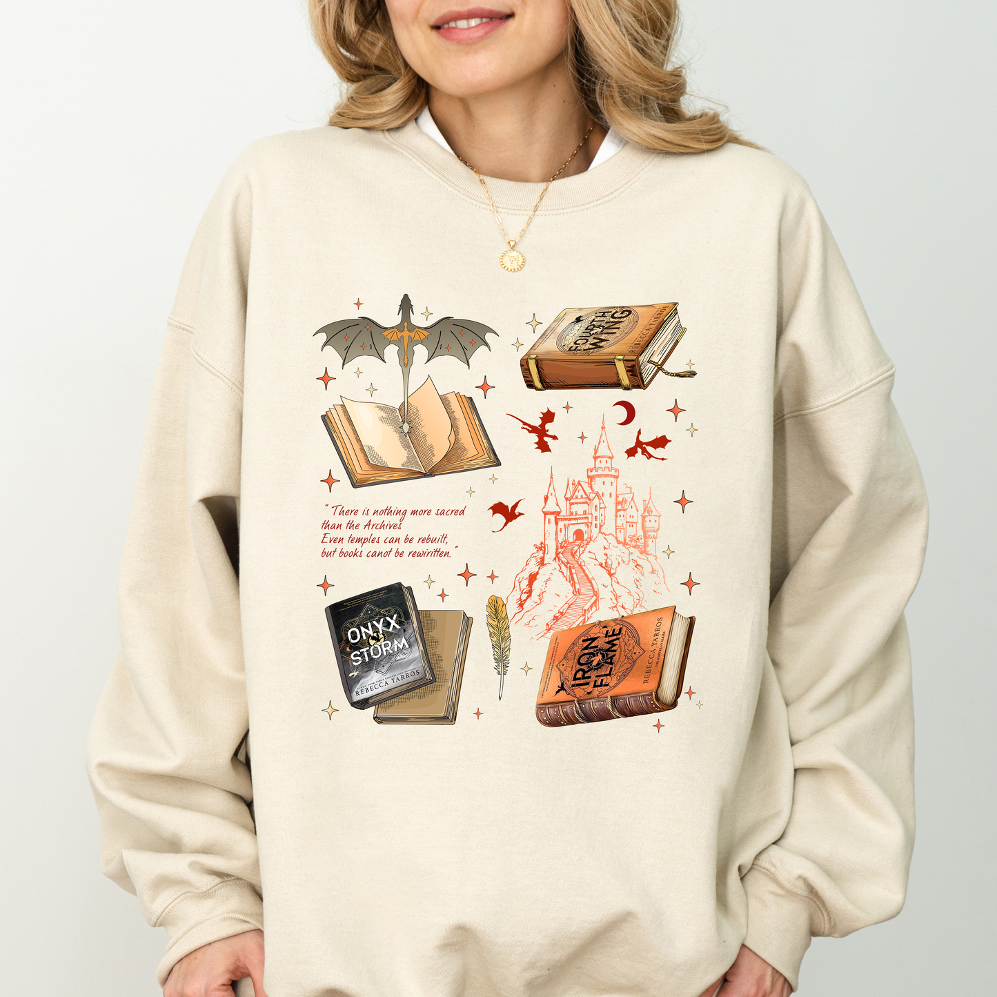 Fantasy Dragons Castle Bookish Sweatshirt