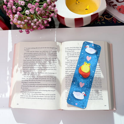 Cute Frog & Duck Bookmark One bookmark with two designs (front & back)