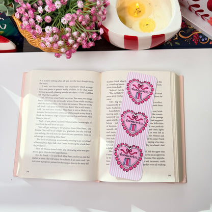 Pink Bookworm Bookmark