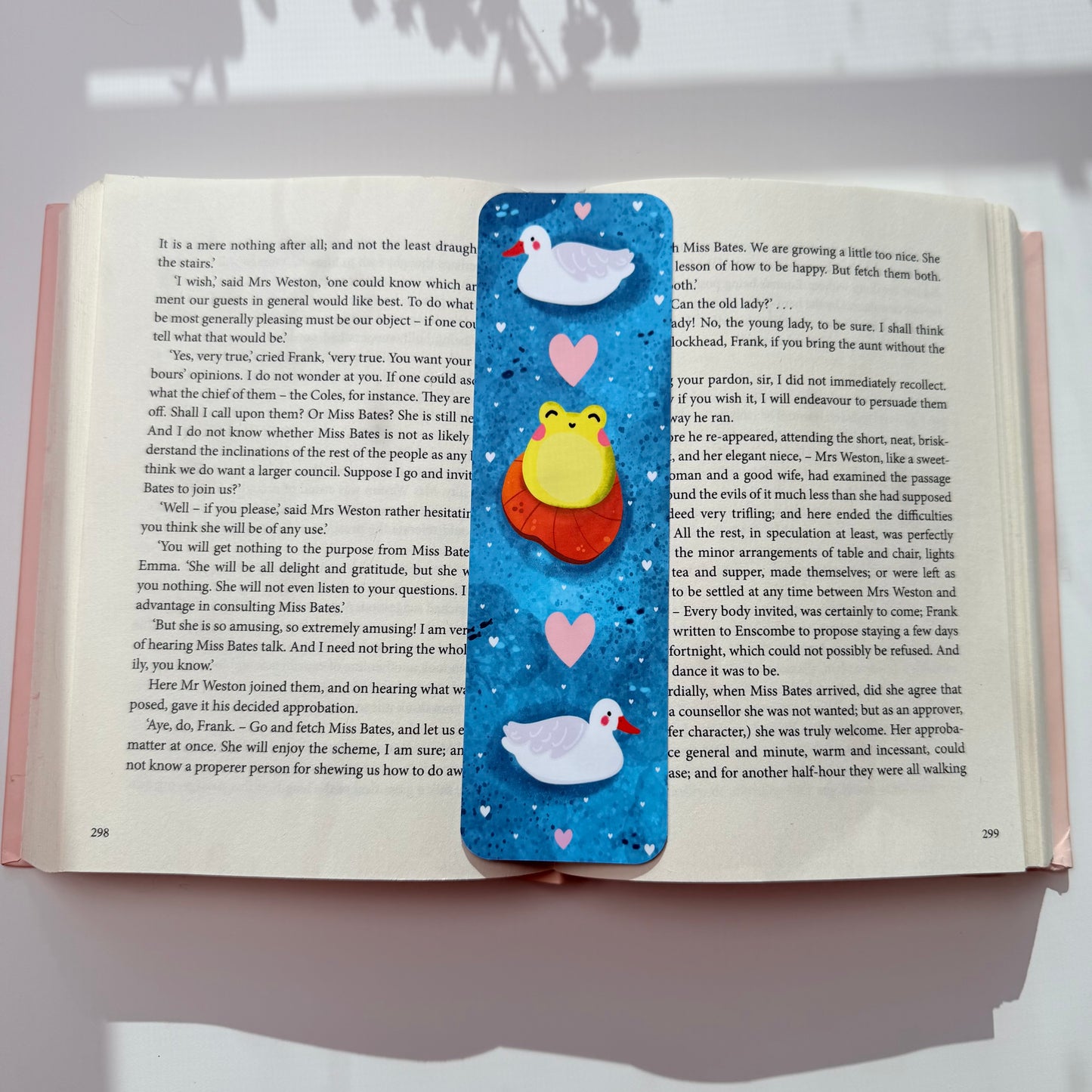 Cute Frog & Duck Bookmark One bookmark with two designs (front & back)