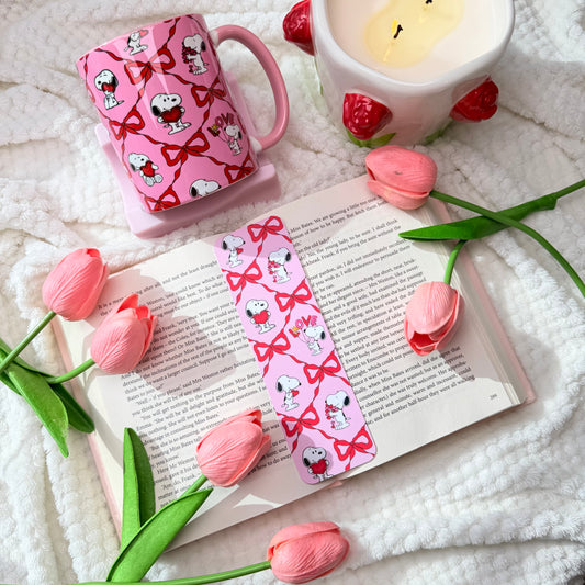 Pink Snoopy Mug and Bookmark Bundle