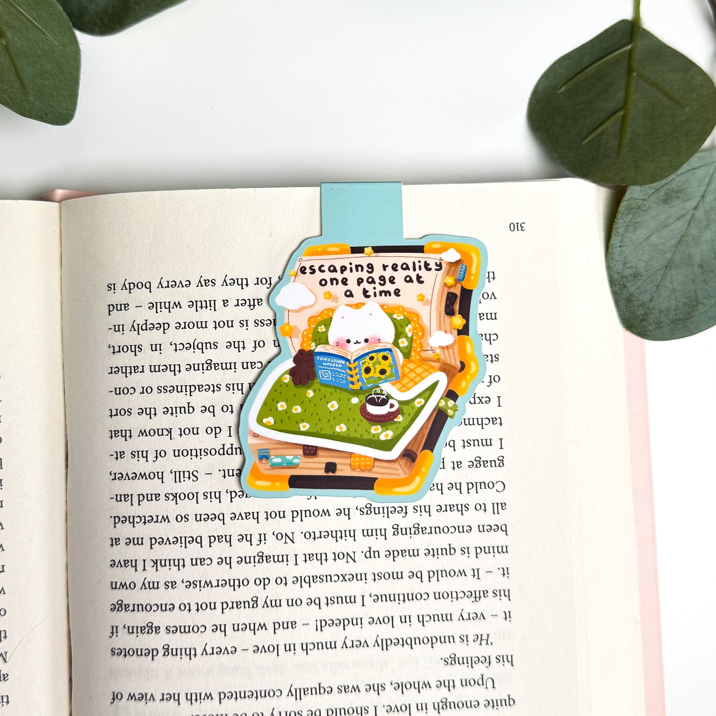 Escaping Reality One Page at a Time – Magnetic Bookmark