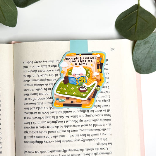 Escaping Reality One Page at a Time – Magnetic Bookmark