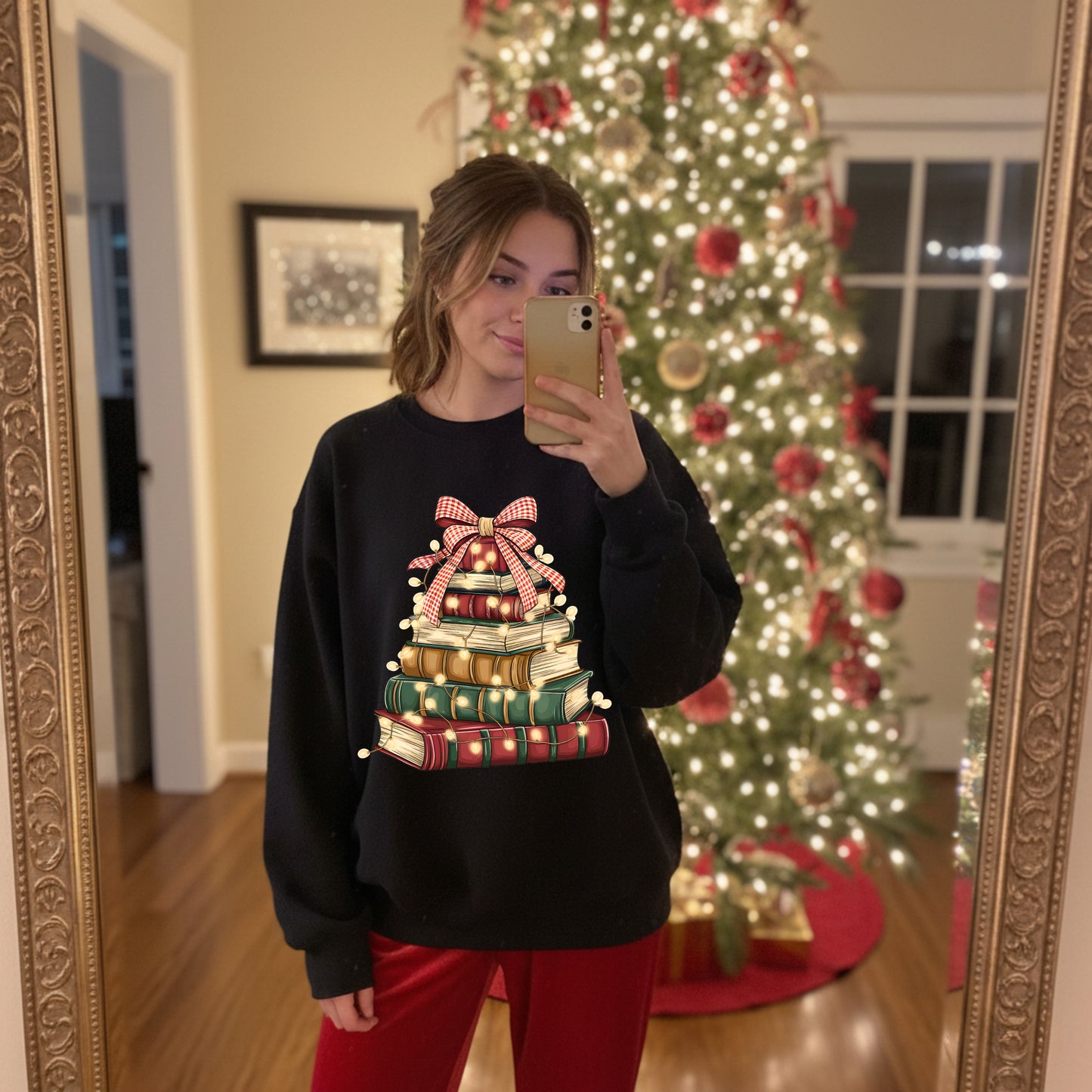 Book Tree Christmas Sweater