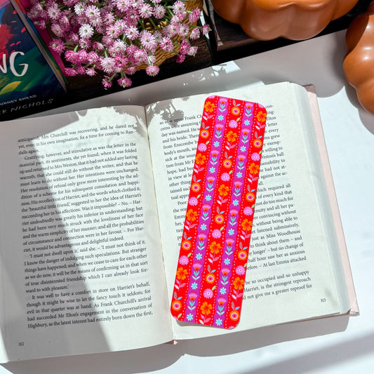 Red Floral Bookmark