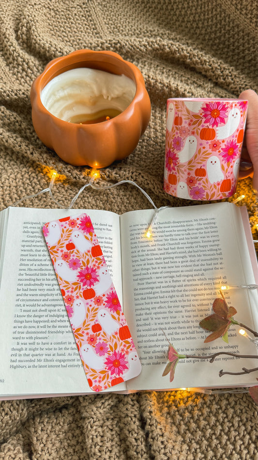 Spooky Cute Bundle – Ghost Mug + Matching Bookmark Gift Set