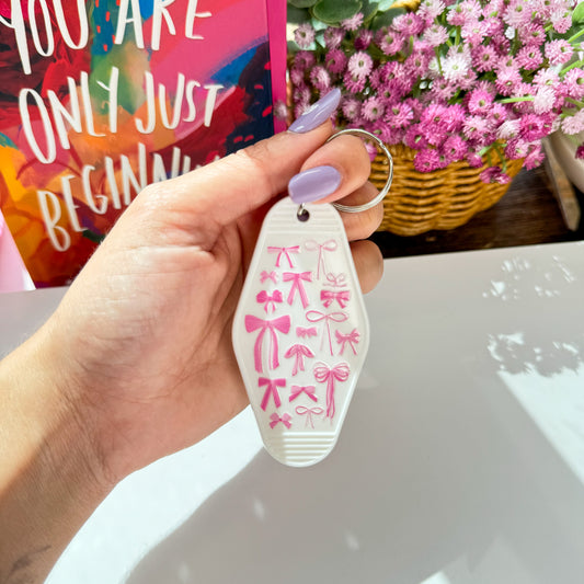 Cute Acrylic Motel Keychain – Multiple Bow Styles