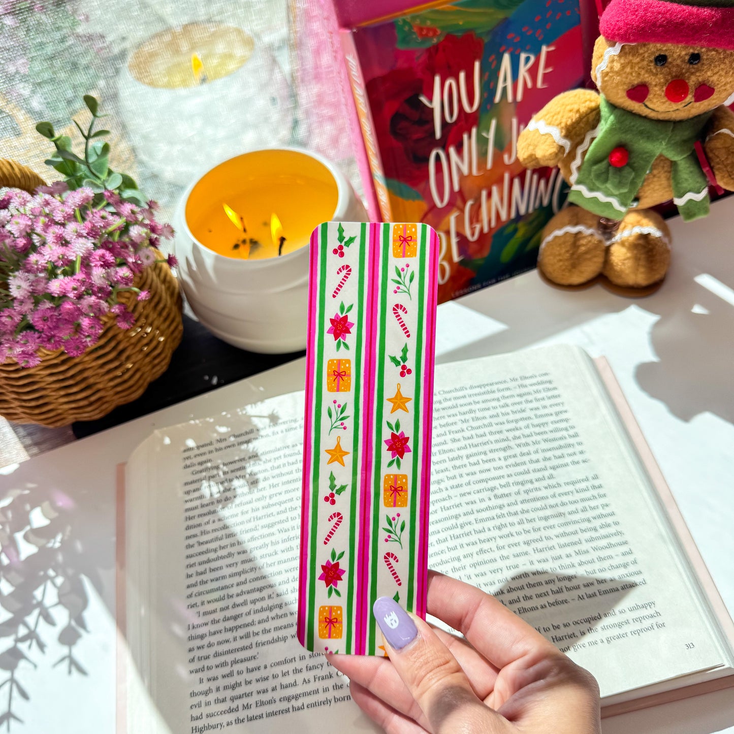 Christmas Stripes Bookmark