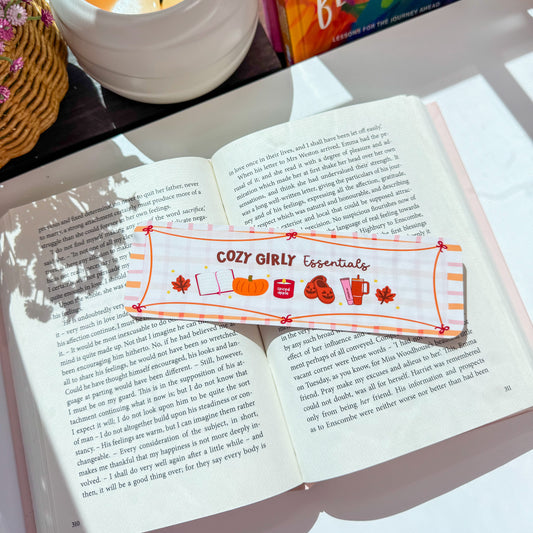 Cozy Girly Essentials Bookmark