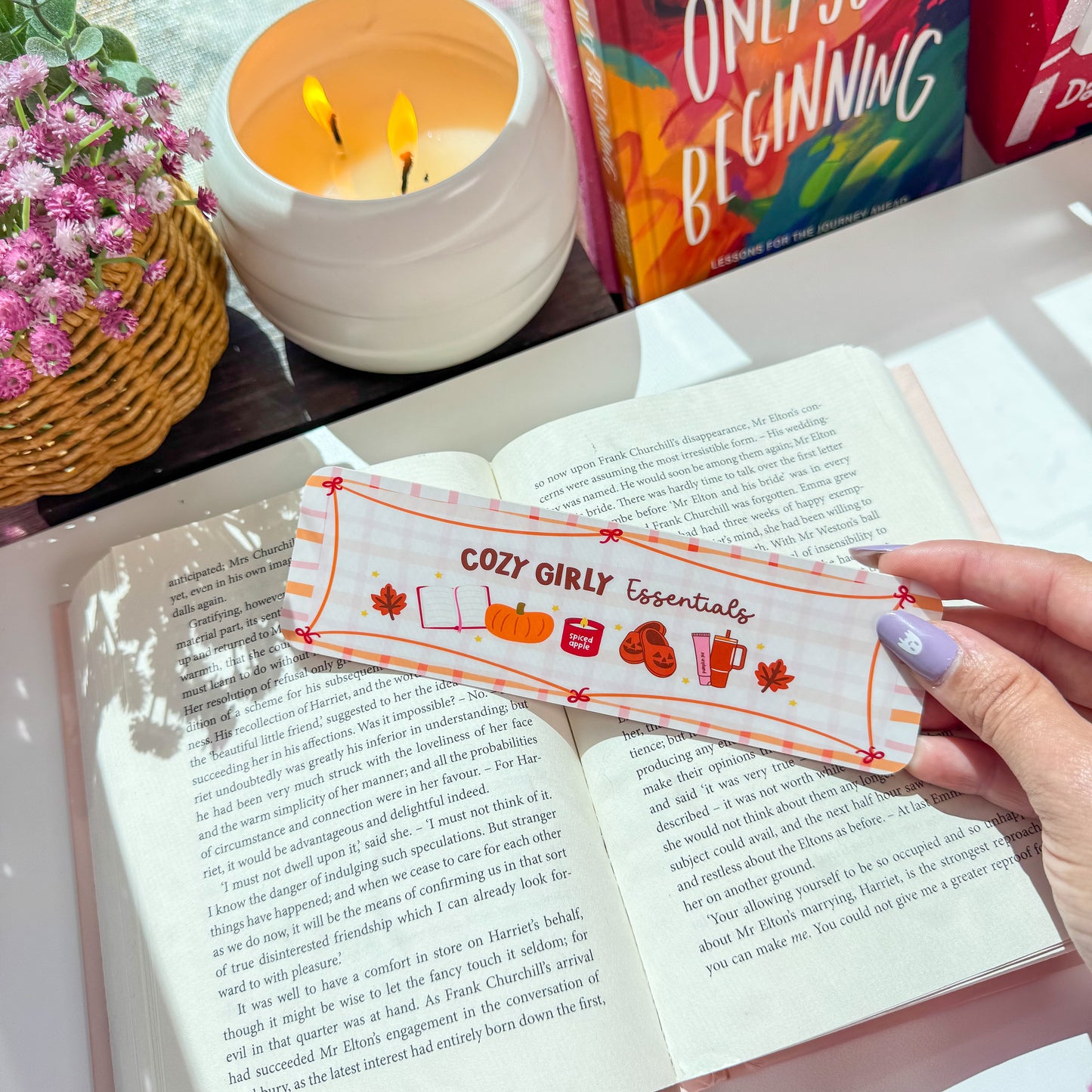 Cozy Girly Essentials Bookmark