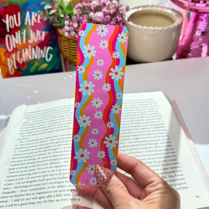 Pink Daisy Waves Bookmark