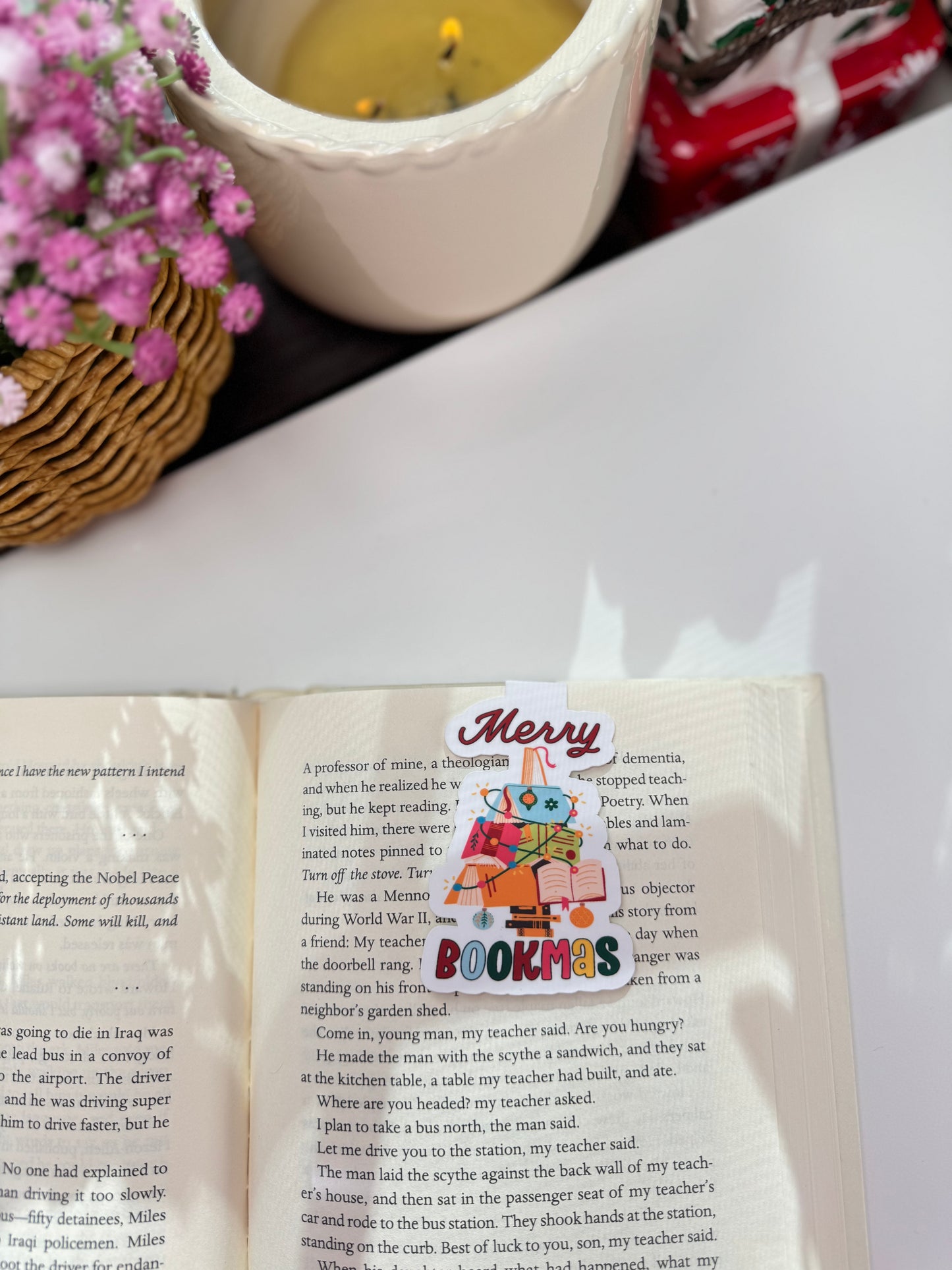 Merry Bookmas Magnetic Bookmark