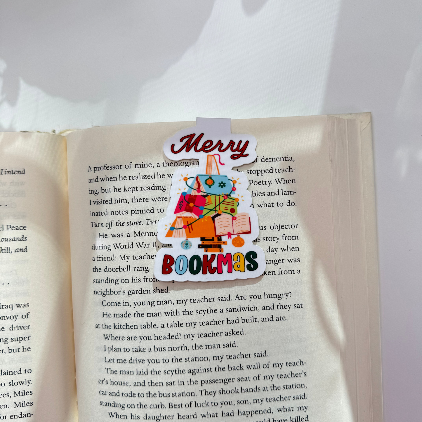 Merry Bookmas Magnetic Bookmark